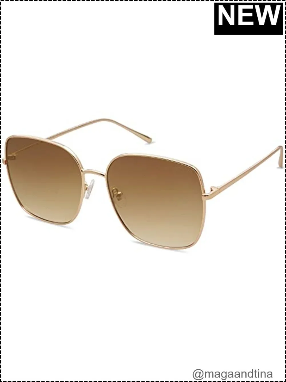 Oversized Square Metal Frame Sunglasses UV400 Protection Unisex
